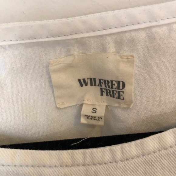 Wilfred Free Faux Suede Boxy Shift Dress Denim S - Picture 6 of 6